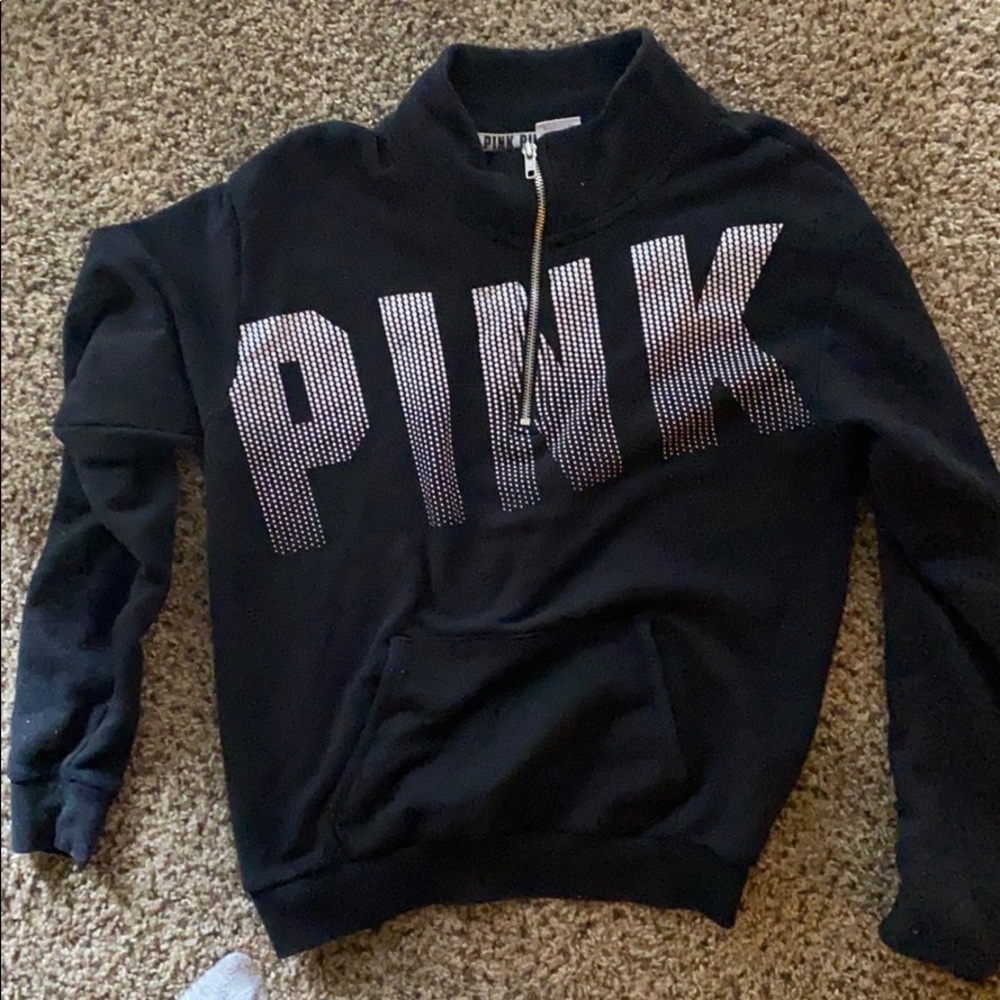 PINK half zipped hoodie